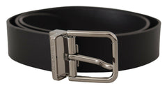 Dolce & Gabbana Black Casual Calf Leather Logo Metal Buckle Belt -   -  Dolce & Gabbana.