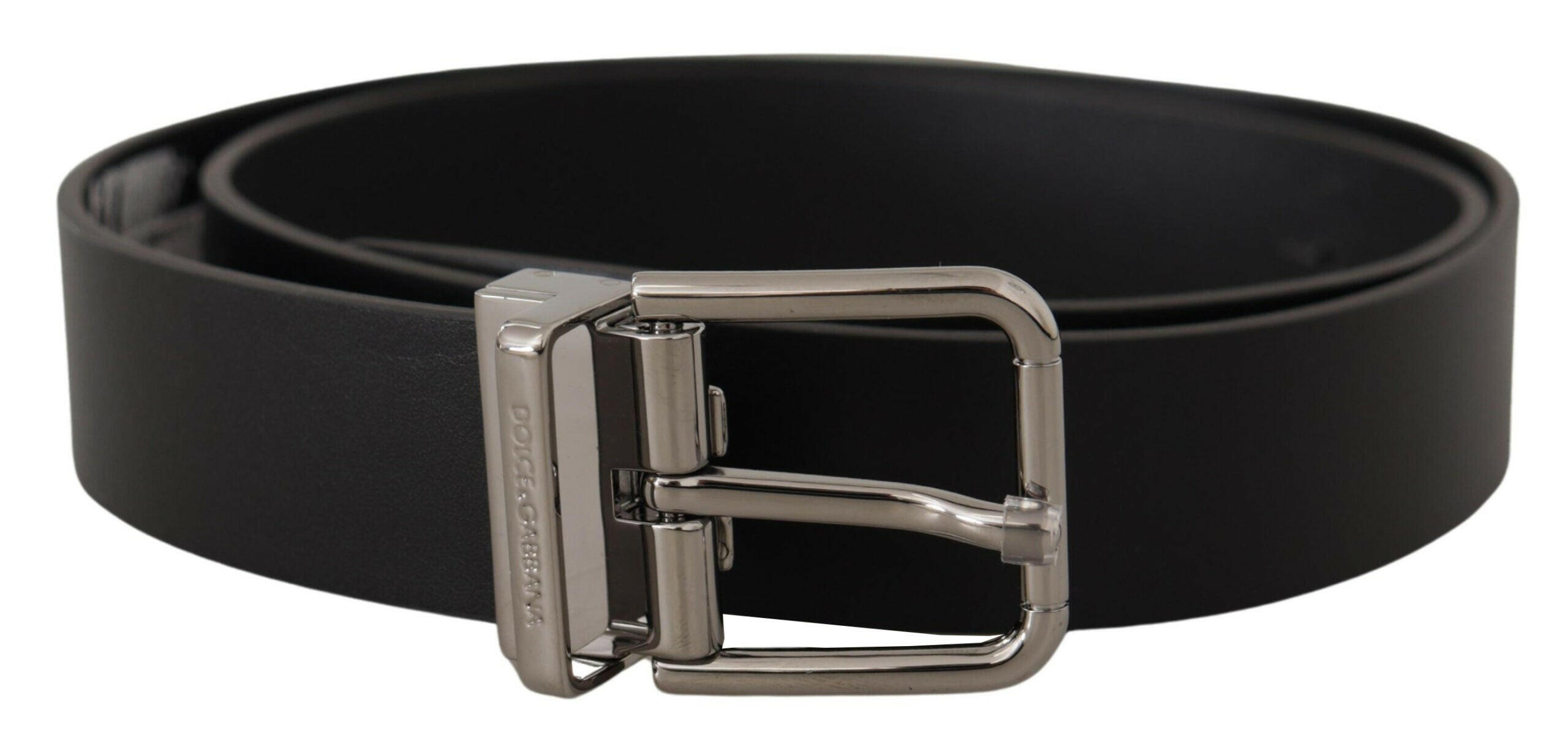 Dolce & Gabbana Black Calf Leather Logo Engraved Metal Buckle Belt -   -  Dolce & Gabbana. Dolce & Gabbana Black Calf Leather Logo Engraved Metal Buckle Belt -   -  Dolce & Gabbana.