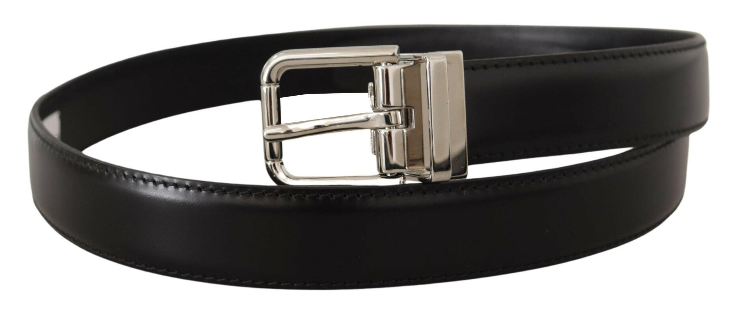 Dolce & Gabbana Black Calf Leather Logo Engraved Metal Buckle Belt -   -  Dolce & Gabbana. Dolce & Gabbana Black Calf Leather Logo Engraved Metal Buckle Belt -   -  Dolce & Gabbana.