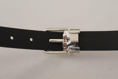 Dolce & Gabbana Black Calf Leather Classic Logo Metal Buckle Belt -   -  Dolce & Gabbana.