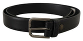 Dolce & Gabbana Black Calf Leather Classic Logo Metal Buckle Belt -   -  Dolce & Gabbana.