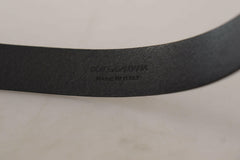 Dolce & Gabbana Black Calf Leather Classic Logo Metal Buckle Belt -   -  Dolce & Gabbana.