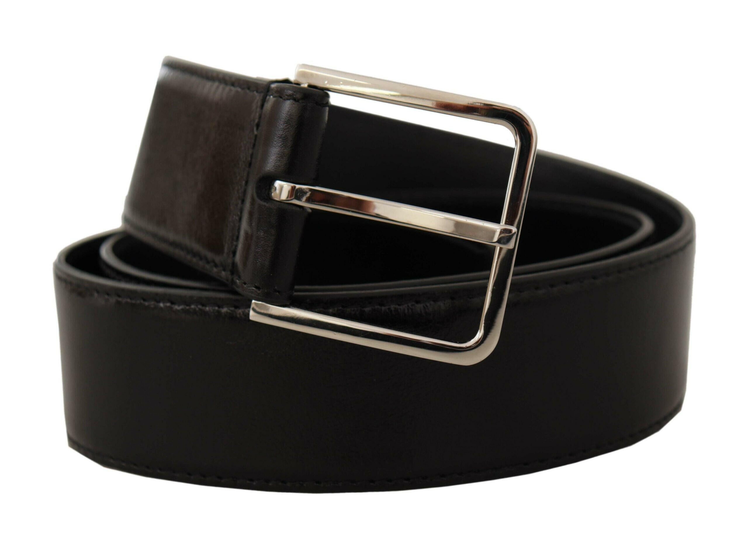 Dolce & Gabbana Black Calf Leather Logo Engraved Metal Buckle Belt -   -  Dolce & Gabbana. Dolce & Gabbana Black Calf Leather Logo Engraved Metal Buckle Belt -   -  Dolce & Gabbana.