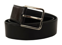 Dolce & Gabbana Black Calf Leather Logo Engraved Metal Buckle Belt -   -  Dolce & Gabbana.