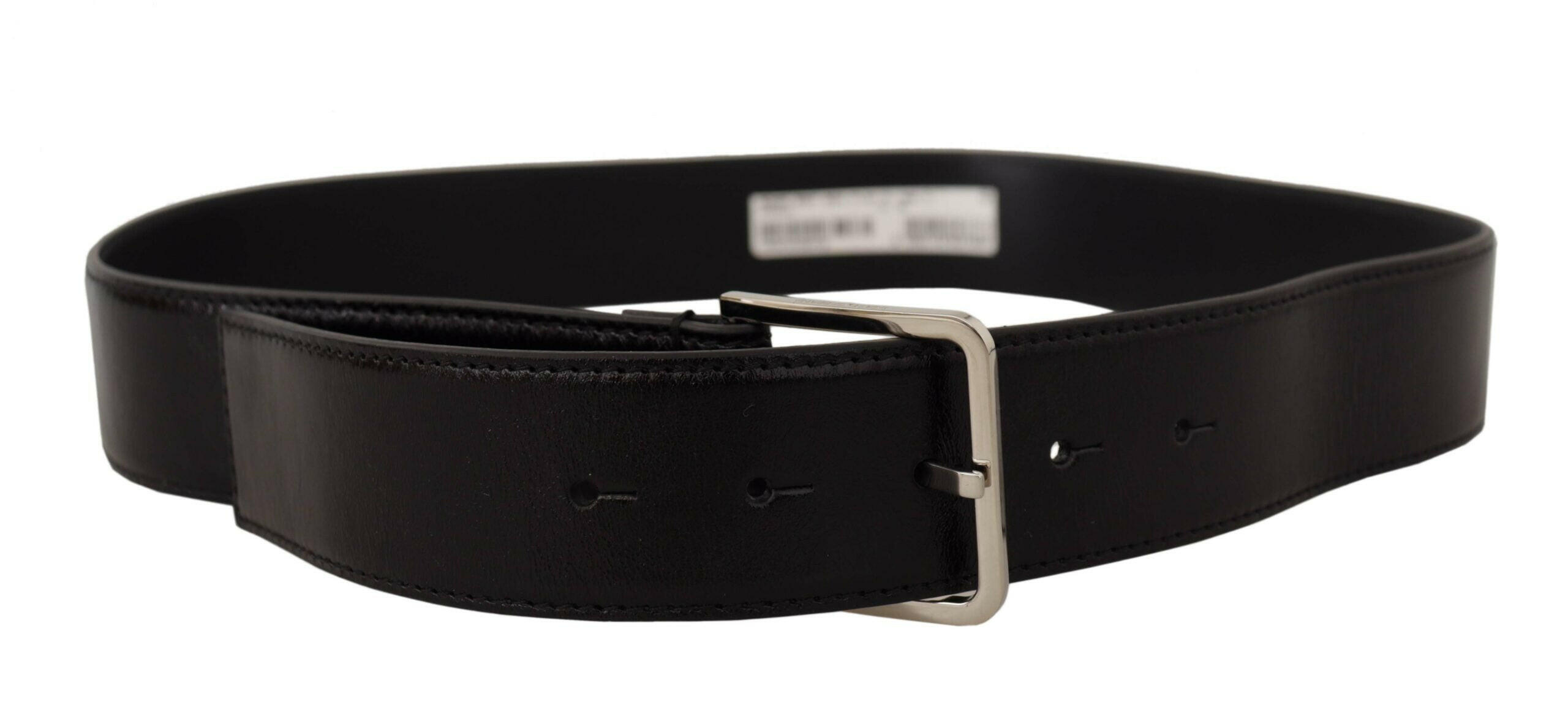 Dolce & Gabbana Black Calf Leather Logo Engraved Metal Buckle Belt -   -  Dolce & Gabbana. Dolce & Gabbana Black Calf Leather Logo Engraved Metal Buckle Belt -   -  Dolce & Gabbana.