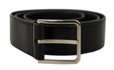 Dolce & Gabbana Black Calf Leather Logo Engraved Metal Buckle Belt -   -  Dolce & Gabbana.