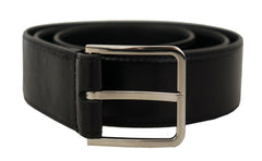 Dolce & Gabbana Black Calf Leather Logo Engraved Metal Buckle Belt -   -  Dolce & Gabbana.