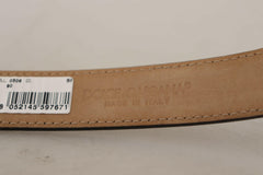 Dolce & Gabbana Black Calf Leather Logo Engraved Metal Buckle Belt -   -  Dolce & Gabbana.