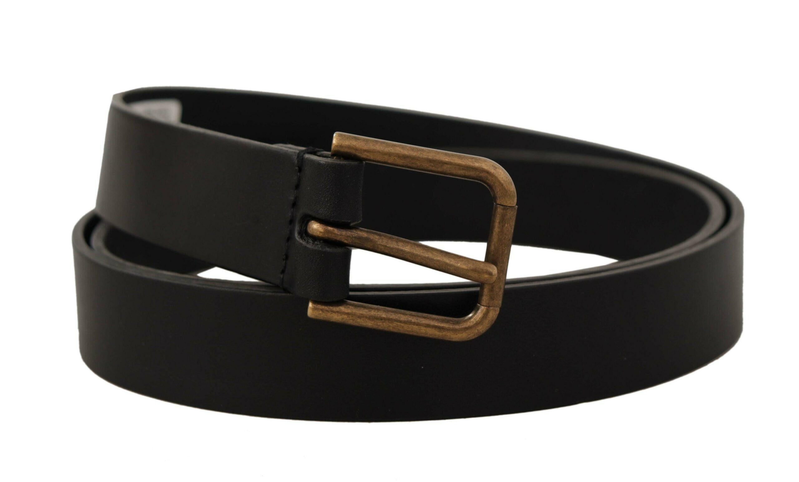 Dolce & Gabbana Black Calf Leather Brass Logo Engraved Buckle Belt -   -  Dolce & Gabbana. Dolce & Gabbana Black Calf Leather Brass Logo Engraved Buckle Belt -   -  Dolce & Gabbana.