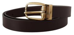 Dolce & Gabbana Dark Brown Calf Leather Gold Tone Metal Buckle -   -  Dolce & Gabbana.