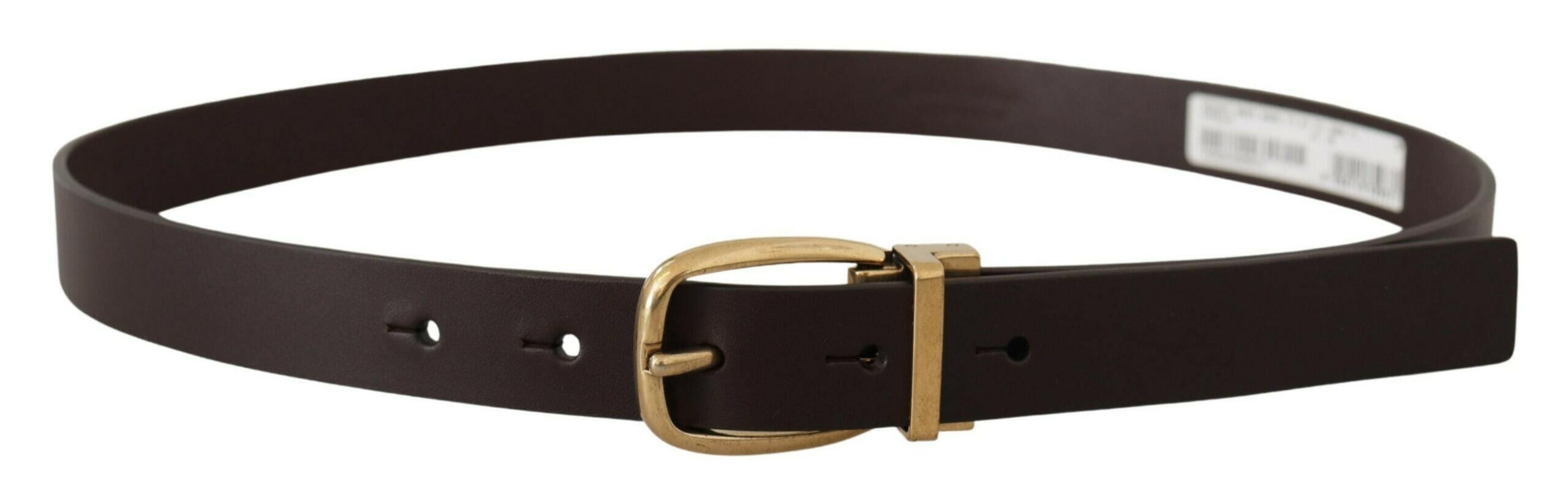 Dolce & Gabbana Dark Brown Calf Leather Gold Tone Metal Buckle -   -  Dolce & Gabbana. Dolce & Gabbana Dark Brown Calf Leather Gold Tone Metal Buckle -   -  Dolce & Gabbana.