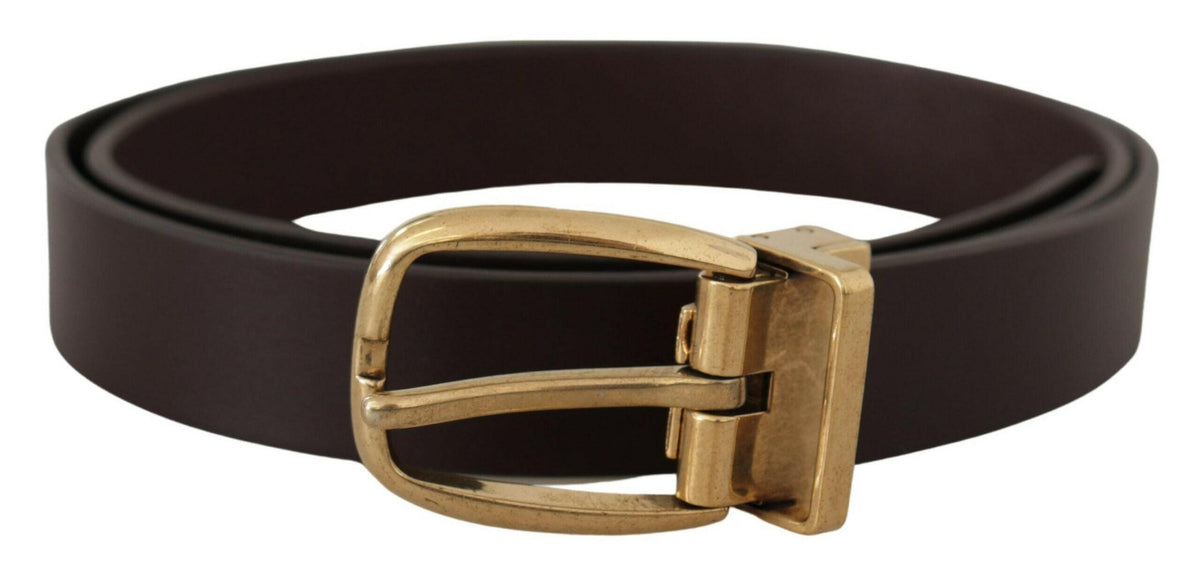 Dolce & Gabbana Dark Brown Calf Leather Gold Tone Metal Buckle -   -  Dolce & Gabbana.