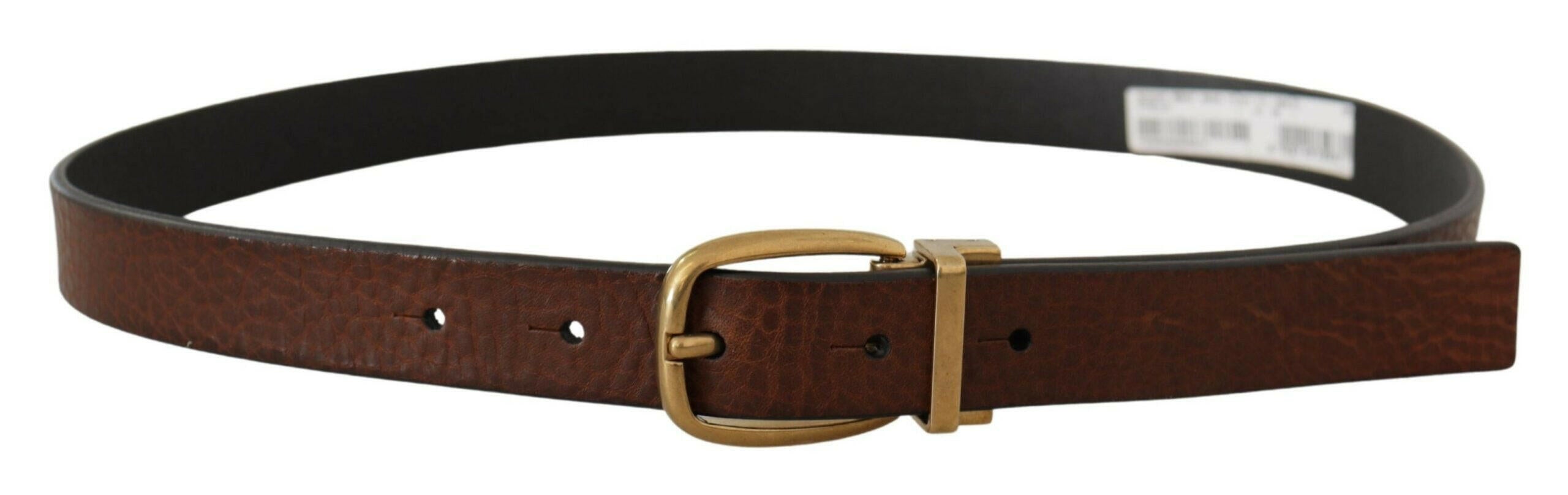 Dolce & Gabbana Brown Leather Classic Vintage Metal Buckle Belt -   -  Dolce & Gabbana. Dolce & Gabbana Brown Leather Classic Vintage Metal Buckle Belt -   -  Dolce & Gabbana.