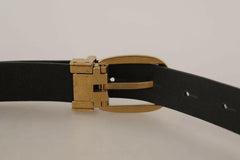 Dolce & Gabbana Brown Leather Classic Vintage Metal Buckle Belt -   -  Dolce & Gabbana.