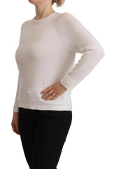 Alpha Studio White Long Sleeves Crewneck Pullover Sweater -   -  Alpha Studio.