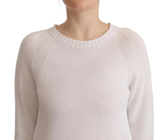 Alpha Studio White Long Sleeves Crewneck Pullover Sweater -   -  Alpha Studio.