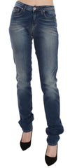 Fiorucci Blue Washed Mid Waist Slim Fit Denim Jeans -   -  Fiorucci.