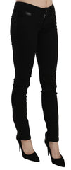 Costume National Black Sequined Mid Waist Slim Fit Denim Jeans -   -  Costume National.