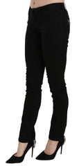 Costume National Black Sequined Mid Waist Slim Fit Denim Jeans -   -  Costume National.