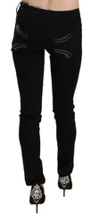 Costume National Black Sequined Mid Waist Slim Fit Denim Jeans -   -  Costume National.