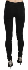 Costume National Black Embellished Mid Waist Skinny Denim Jeans -   -  Costume National.