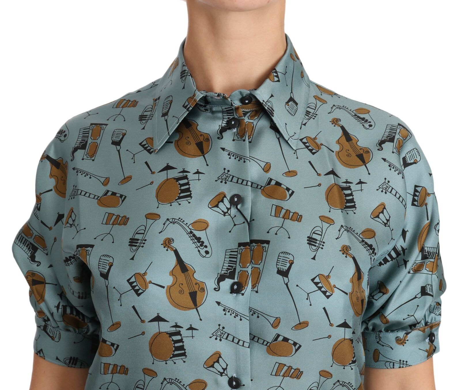 Dolce & Gabbana Multicolor Musical Instruments Silk Short sleeve Shirt -   -  Dolce & Gabbana. Dolce & Gabbana Multicolor Musical Instruments Silk Short sleeve Shirt -   -  Dolce & Gabbana.