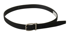 Dolce & Gabbana Black Calf Canvas Silver Tone Logo Metal Belt -   -  Dolce & Gabbana.