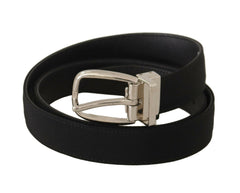 Dolce & Gabbana Belt Black Calf Leather Silver Tone Metal Buckle -   -  Dolce & Gabbana.