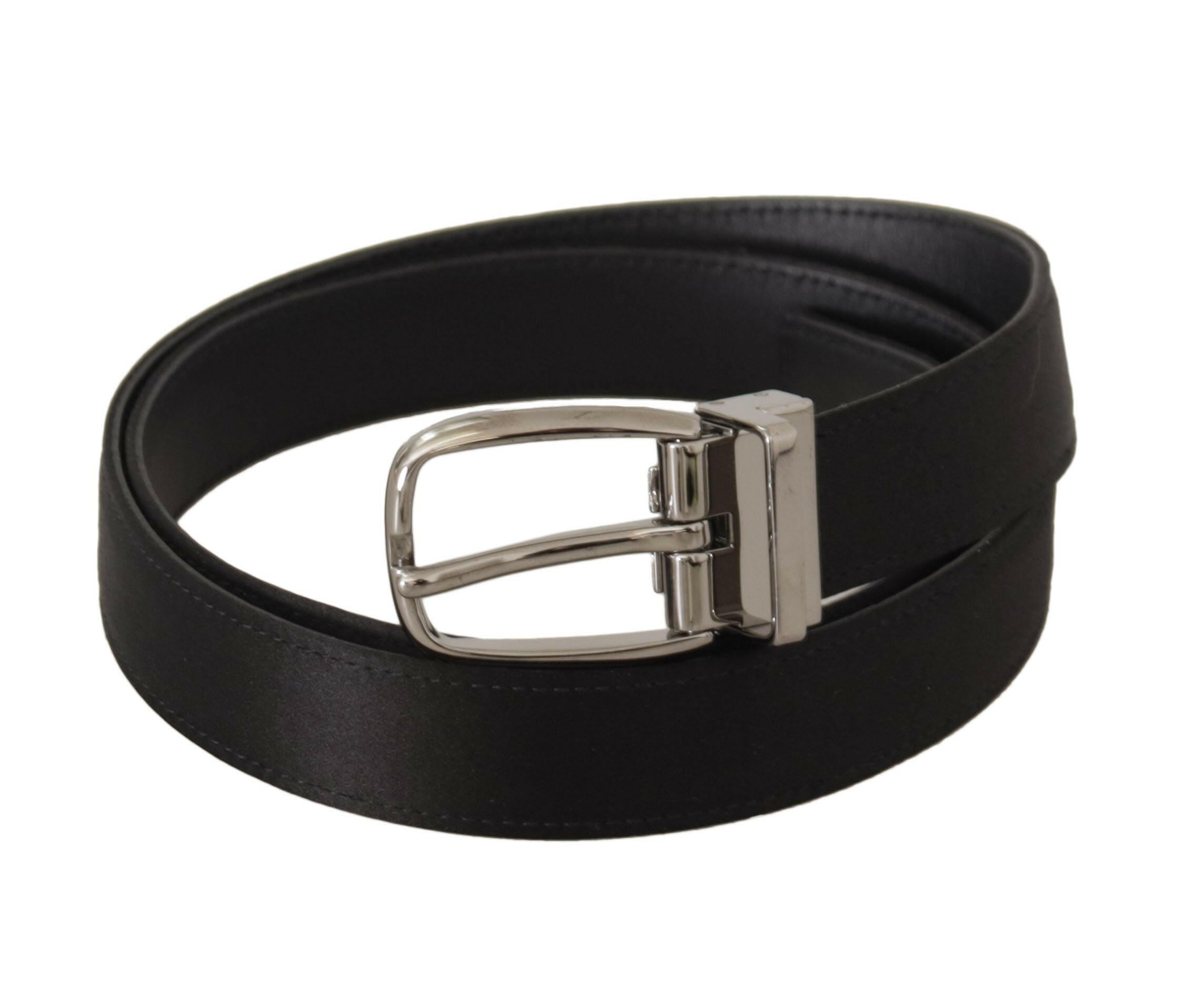 Dolce & Gabbana Black Calf Leather Silver Logo Metal Buckle Belt -   -  Dolce & Gabbana. Dolce & Gabbana Black Calf Leather Silver Logo Metal Buckle Belt -   -  Dolce & Gabbana.
