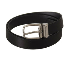 Dolce & Gabbana Black Calf Leather Silver Logo Metal Buckle Belt -   -  Dolce & Gabbana.