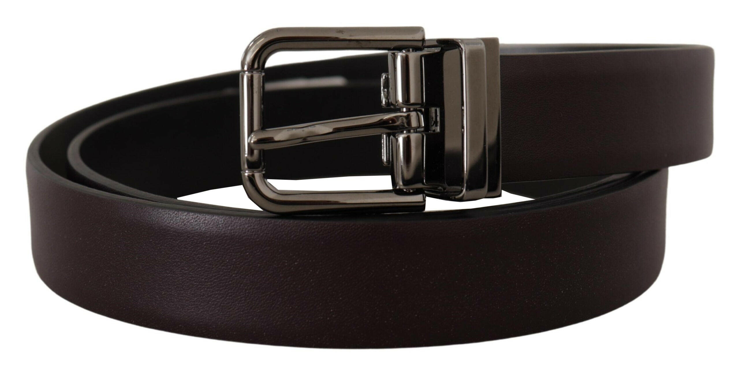 Dolce & Gabbana Dark Purple Leather Box Borchia Metal Buckle Belt -   -  Dolce & Gabbana. Dolce & Gabbana Dark Purple Leather Box Borchia Metal Buckle Belt -   -  Dolce & Gabbana.