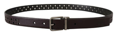Dolce & Gabbana Dark Purple Perforated Leather Metal Buckle Belt -   -  Dolce & Gabbana.