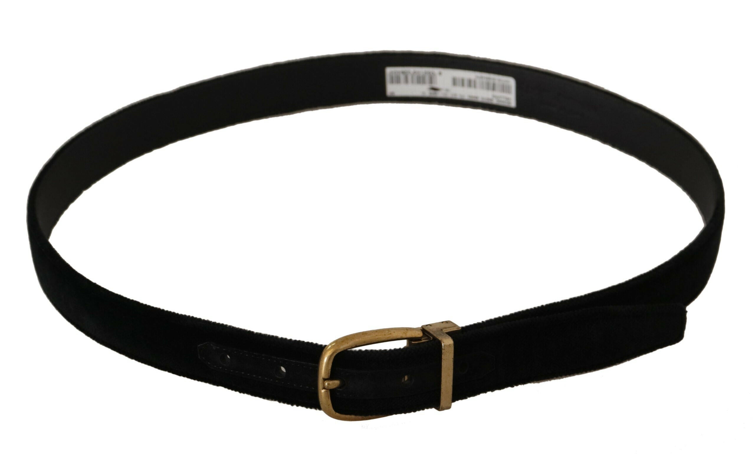 Dolce & Gabbana Black Velvet Leather Gold Tone Metal Buckle Belt -   -  Dolce & Gabbana. Dolce & Gabbana Black Velvet Leather Gold Tone Metal Buckle Belt -   -  Dolce & Gabbana.