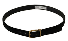 Dolce & Gabbana Black Velvet Leather Gold Tone Metal Buckle Belt -   -  Dolce & Gabbana.