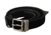 Dolce & Gabbana Black Cotton Silver Tone Metal Buckle Belt -   -  Dolce & Gabbana.