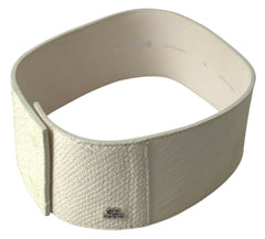 GF Ferre Off White Waxed Cotton Wide Fashion Waistband Belt -   -  GF Ferre.