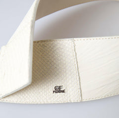 GF Ferre Off White Waxed Cotton Wide Fashion Waistband Belt -   -  GF Ferre.