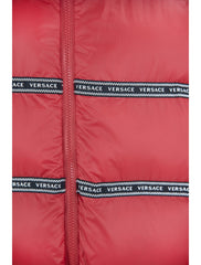Elegant Red Versace Logo Vest with Detachable Hood -  Vests for Men Suits -  Versace.