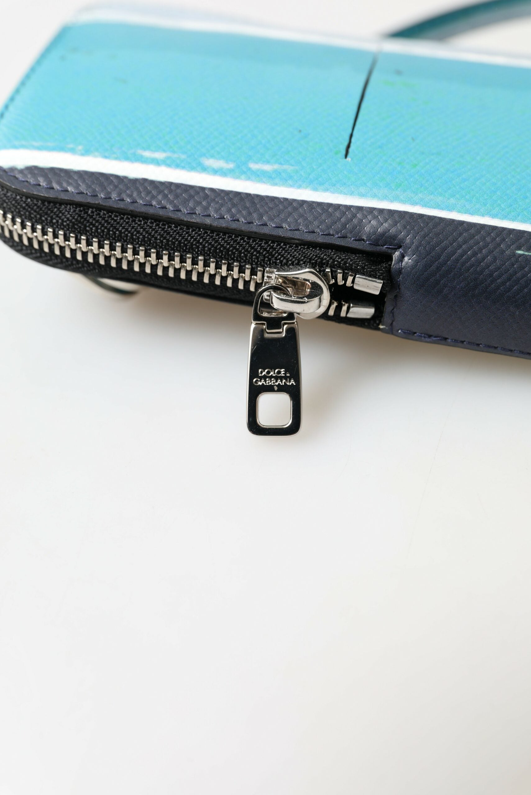 Dolce & Gabbana Blue Leather Purse Crossbody Sling Phone Bag Unisex Dolce & Gabbana Blue Leather Purse Crossbody Sling Phone Bag Unisex