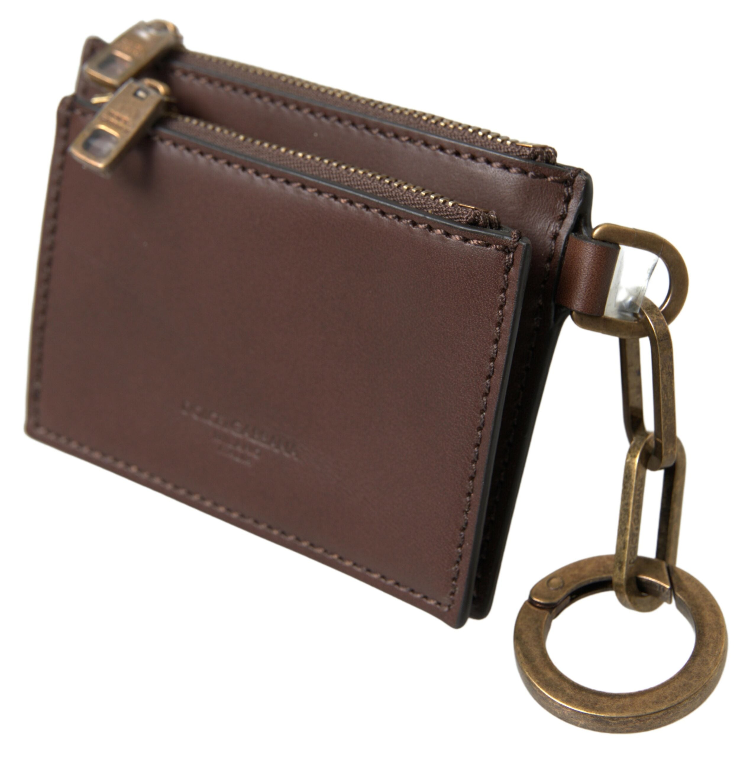 Dolce & Gabbana Brown Leather Zip Logo Keyring Coin Purse Wallet -   -  Dolce & Gabbana. Dolce & Gabbana Brown Leather Zip Logo Keyring Coin Purse Wallet -   -  Dolce & Gabbana.