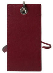 Dolce & Gabbana Red Leather Lanyard Logo Slim Card Holder Men Wallet -  Leather Card Holder for Men -  Dolce & Gabbana.