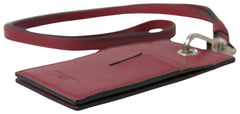 Dolce & Gabbana Red Leather Lanyard Logo Slim Card Holder Men Wallet -  Leather Card Holder for Men -  Dolce & Gabbana.