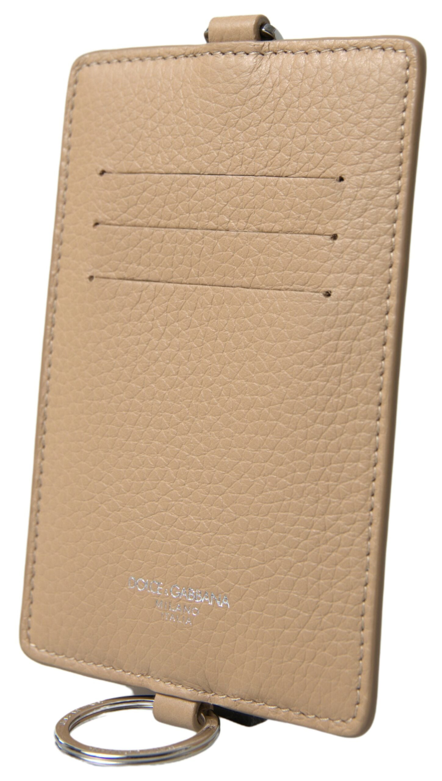 Dolce & Gabbana Beige Leather Lanyard Logo Card Holder Men Wallet -  Leather Card Holder for Men -  Dolce & Gabbana. Dolce & Gabbana Beige Leather Lanyard Logo Card Holder Men Wallet -  Leather Card Holder for Men -  Dolce & Gabbana.