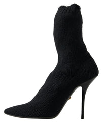 Dolce & Gabbana Black Stiletto Heel Mid Calf Women Boot Shoes -   -  Dolce & Gabbana.