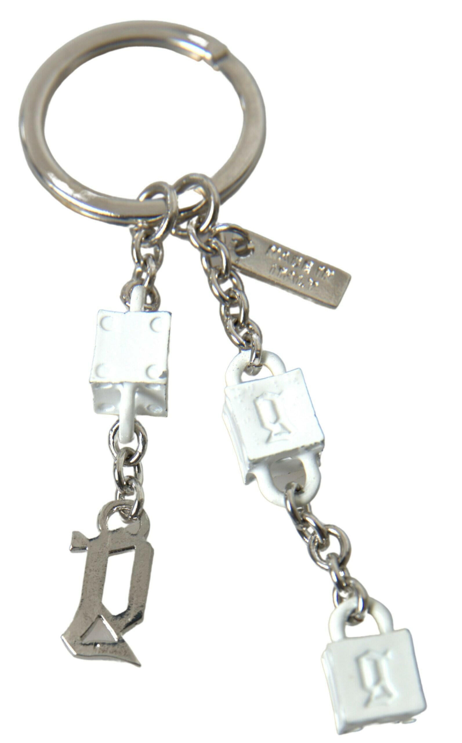 Dolce & Gabbana Silver Tone Metal DG Logo Engraved Keyring Keychain -   -  Dolce & Gabbana. Dolce & Gabbana Silver Tone Metal DG Logo Engraved Keyring Keychain -   -  Dolce & Gabbana.