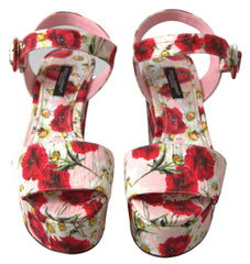 Dolce & Gabbana Multicolor floral print Wedges Floral Ankle Strap Sandals -   -  Dolce & Gabbana.