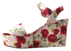 Dolce & Gabbana Multicolor floral print Wedges Floral Ankle Strap Sandals -   -  Dolce & Gabbana.