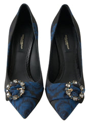 Dolce & Gabbana Blue Floral Ayers Crystal Pumps Shoes -   -  Dolce & Gabbana.
