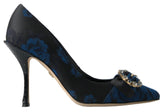 Dolce & Gabbana Blue Floral Ayers Crystal Pumps Shoes -   -  Dolce & Gabbana.