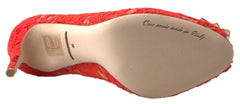 Dolce & Gabbana Red Taormina Lace Crystal Heels Pumps Shoes -   -  Dolce & Gabbana.